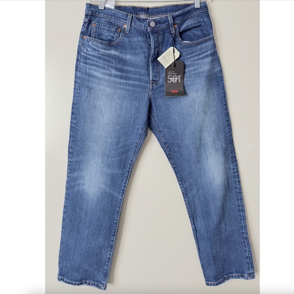 NWT Levi's Premium 501 Original Cropped Women's Jeans 32x26 Medium Dark Sz 14 - Picture 4 of 15